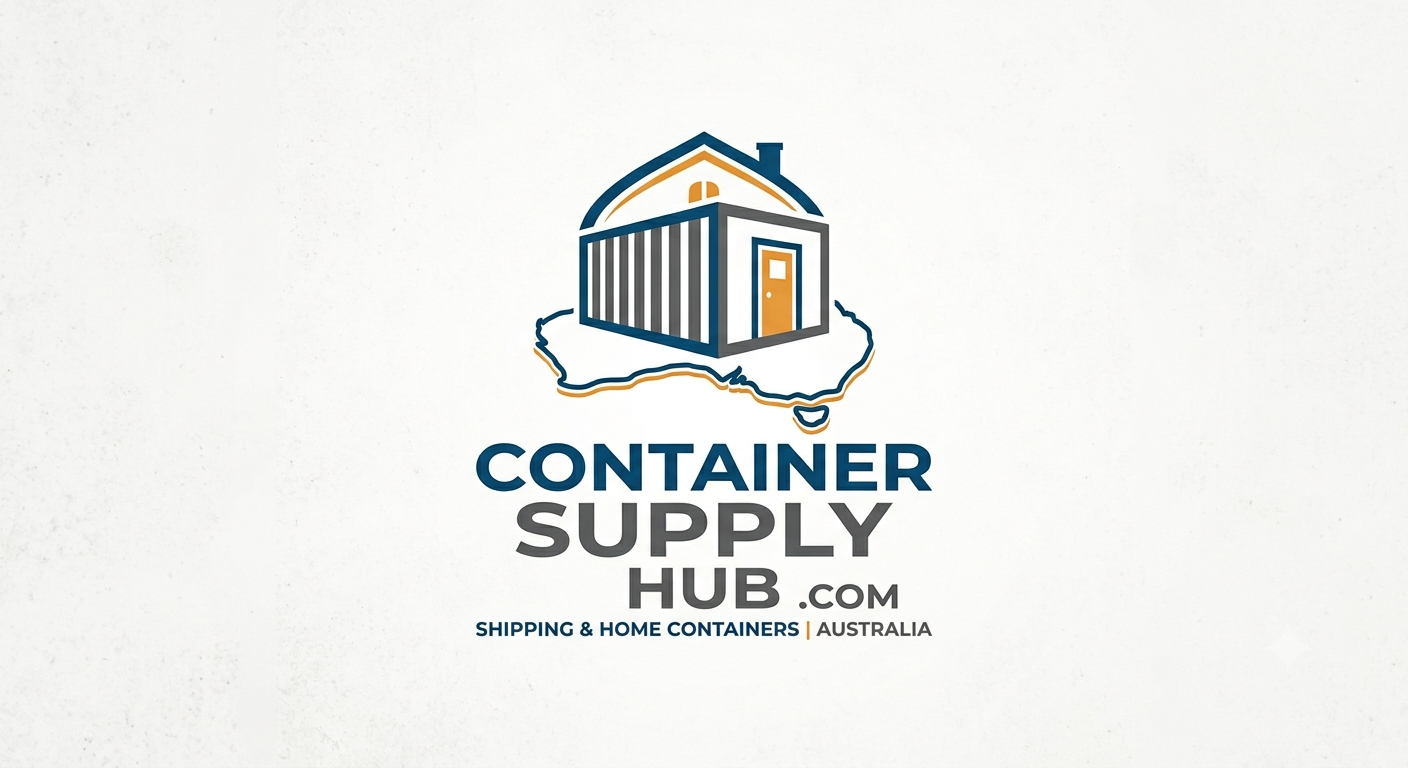 Container Supply Hub logo showing a shipping container home over a map outline of Australia