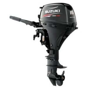 Suzuki DF15AS2 15 HP Outboard – Manual Start, Short Shaft, Battery-Less EFI